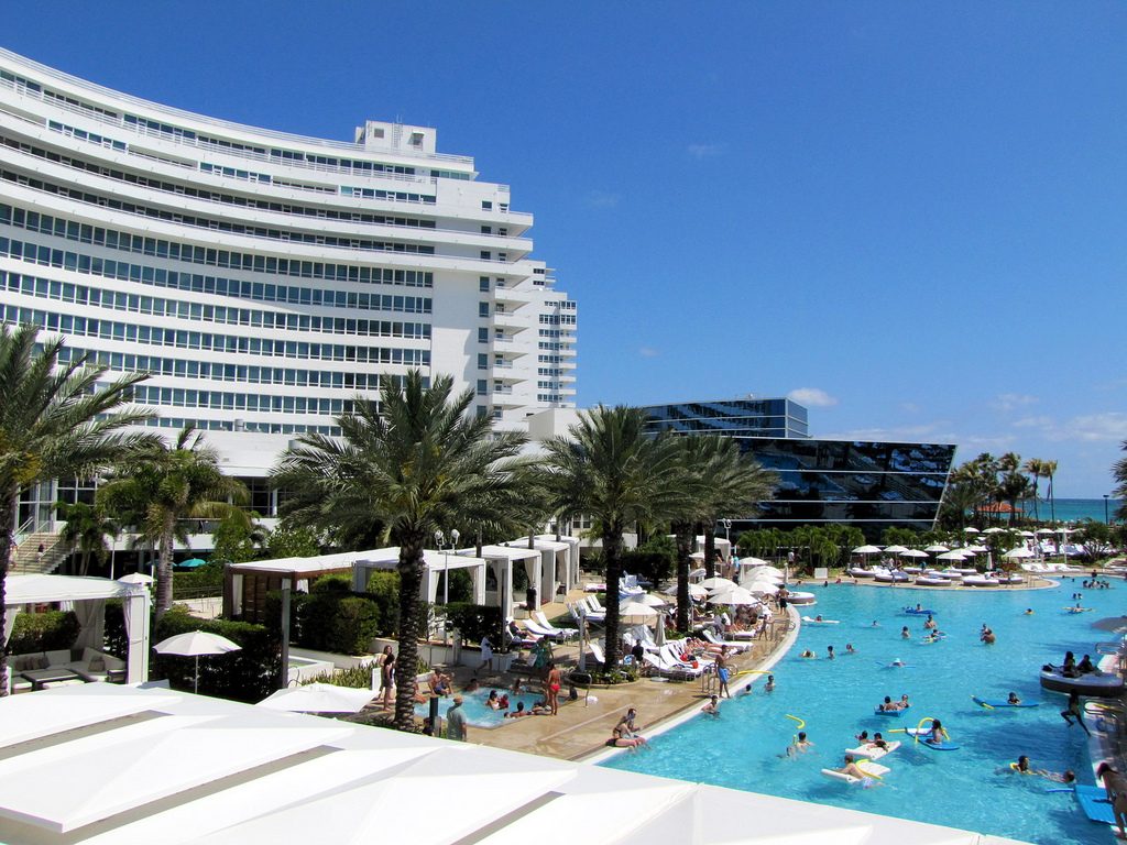 The luxe Fontainebleau Miami built in the 1950s and glamorized in the 1968 Bond film is still one of the buzziest hotels on Miami Beach