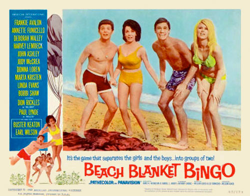 The classic 60s flick, Beach Blanket Bingo, will make you want to dance and sing your way to the beach. Photo courtesy of thevideobeat.com.